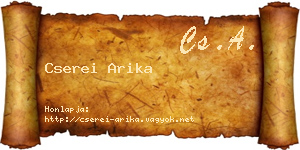 Cserei Arika névjegykártya